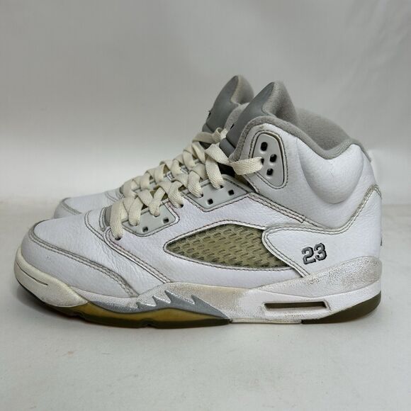 Nike Shoes Air Jordan 5 Retro BG “White Metallic” 2024 - Picture 6 of 10
